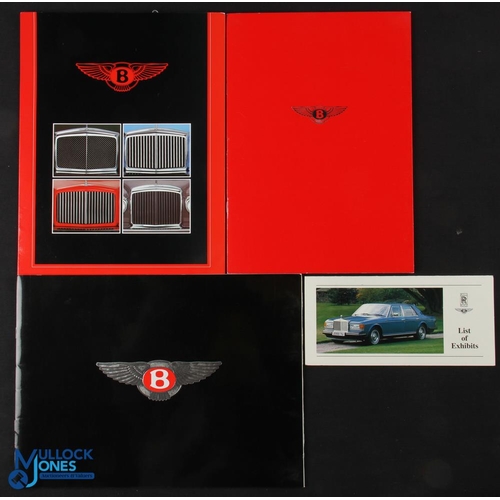 645 - 3x Bentley Range 1984-85-88 UK Foldout Brochure Mulsanne Turbo R Continental - with price list and a... 