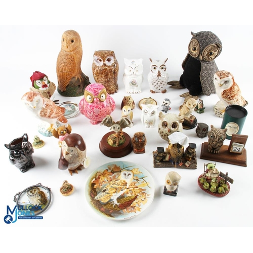 668 - An Owl Ornament Collection, a life's time collection of owl figures - ceramic, resin and metal, pict... 