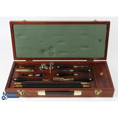 676 - T E Wood & Son Shot Gun Cleaning Kit, a well-presented boxed set with brass fitting, sew drivers, sn... 