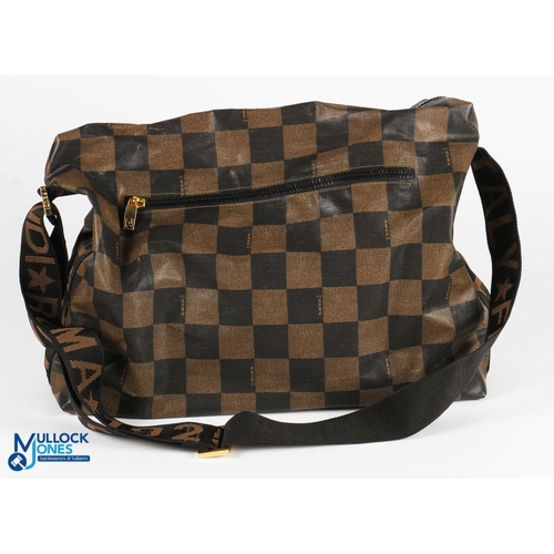 682 - Fendi Roma Italy Monogram Checked Duffle/Tote bag with webbing shoulder strap, size #38cm x 30cm x 1... 