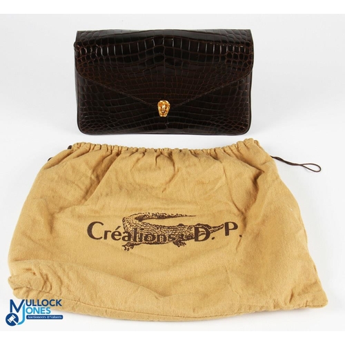 684 - Creations D P For Harrods Crocodile Handbag, single flap with clap - size #25cm x 16cm x 6cm