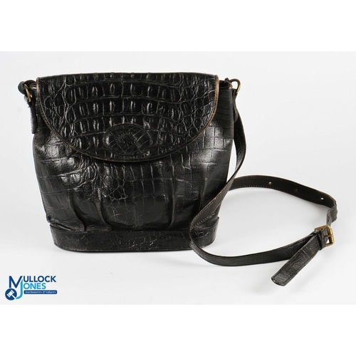 686 - Mulberry Cross the body Bucket Bag, faux crocodile skin - size #27cm x 23cm in dust bag