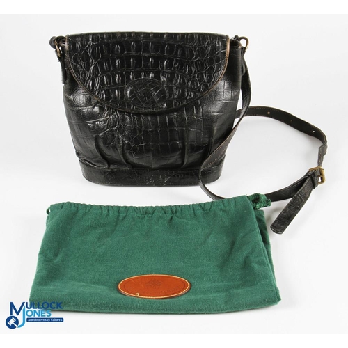 686 - Mulberry Cross the body Bucket Bag, faux crocodile skin - size #27cm x 23cm in dust bag