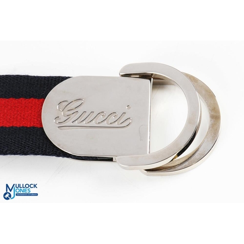 690 - Men's / Unisex Gucci Red and Blue Web Signature Buckle Belt, size 90-36-4cm web made in Italy - ligh... 