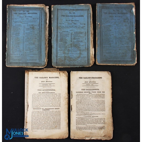 757 - The Sailor's Magazine and Naval Miscellany 1825/6 - 5x issues of this rare periodical printed for th... 