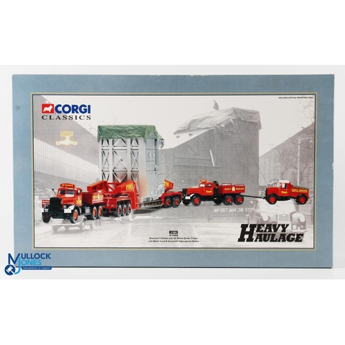 76 - Corgi Heavy Haulage Diecast Commercial Toy Wynns Diamond T Ballast (x2), 24 Wheel Girder Trailer wit... 