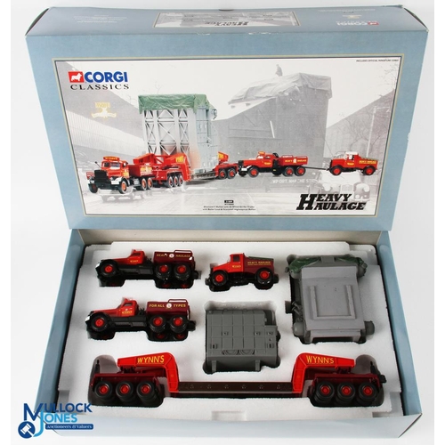 76 - Corgi Heavy Haulage Diecast Commercial Toy Wynns Diamond T Ballast (x2), 24 Wheel Girder Trailer wit... 