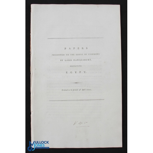 761 - Napoleon's Invasion of Egypt - The Withdrawal 1801 - 2x Papers Presented to the House of Commons by ... 