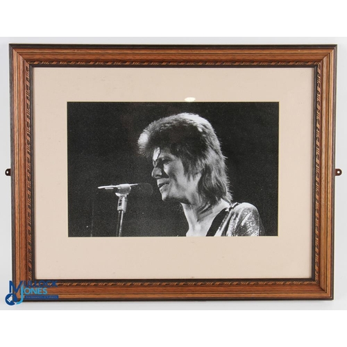 810 - Framed Pictures David Bowie & Little Richards, b&w mounted and framed in match style frames - sizes ... 