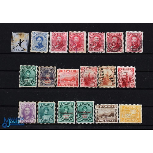 959 - Hawaii - collection of 18 postage stamps 1850s-1890s, including a scarce first issue.