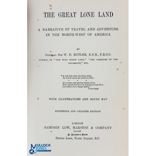 963 - United States of America - The Great Lone Land by General W.F. Butler 1872 - 386 page book with 6 Pl... 