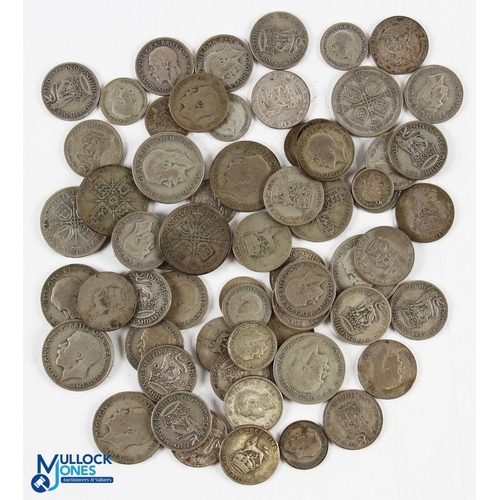 435 - Pre 1947 50/50 Silver British Coin Collection a good collection of 1921-1946 coins to include threep... 