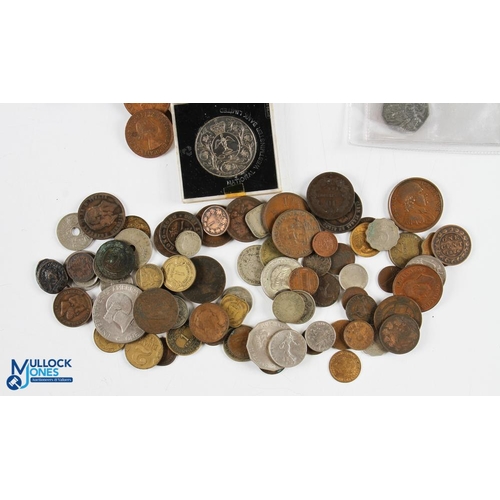 438 - Coin Collection GB and World Coins to include silver coins of 2 holed Georgian coins 1774 1816 shill... 