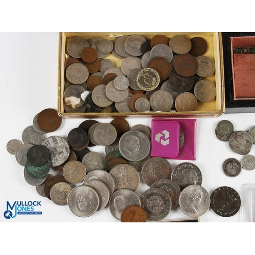 438 - Coin Collection GB and World Coins to include silver coins of 2 holed Georgian coins 1774 1816 shill... 