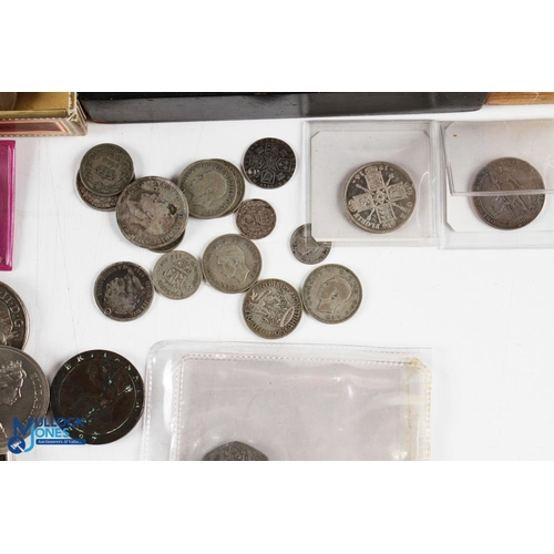 438 - Coin Collection GB and World Coins to include silver coins of 2 holed Georgian coins 1774 1816 shill... 