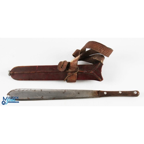 482 - African Tribal Maasai Sword and Sheath with belt attachment, blade length 30cm