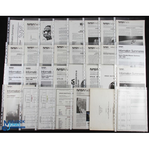 875 - NASA - Space Programme - fine collection of approx 37 copies of official NASA summaries covering the... 