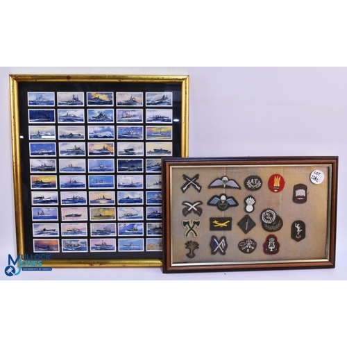 22A - John Player Cigarette Cards Modern Naval Craft – a framed set 50 size 46cm x 50cm, plus a framed sel... 