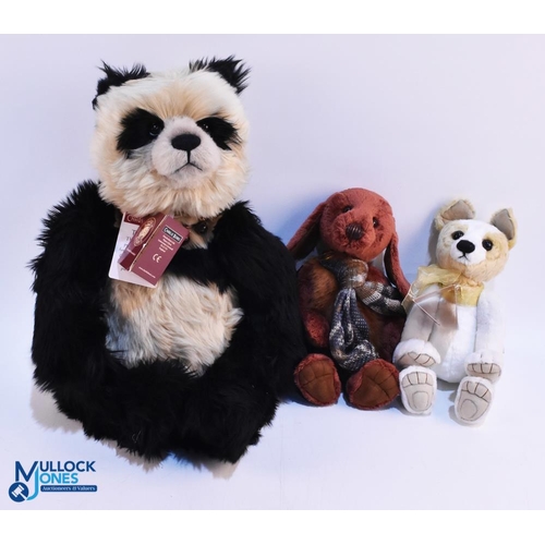 270 - 3x Charlie Bear Sofy Toys Limited Edition, to include Duchess, Duffle, Tea Leaf with bag, all have t... 