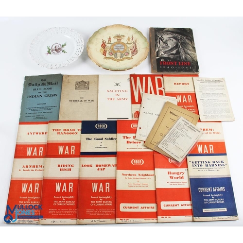 392 - Boer War & WWII Collectables to include Army Bureau of Current Affairs Booklets, a selection of 15 i... 