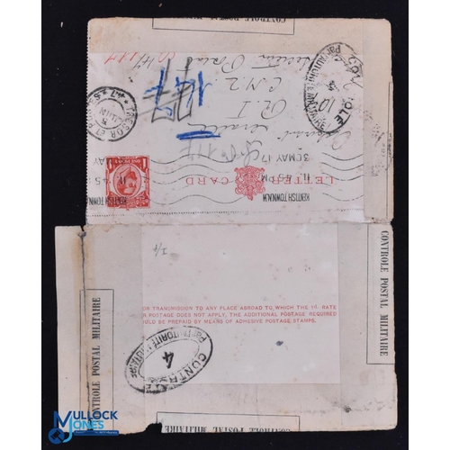 917 - WWI - letter in ink bearing the unusual French censor labels, dated May 30th 1917 with comments on t... 