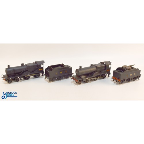 29 - 2x Kitbuilt LMS 1072 & 6544-4. Clockwork O Gauge Locomotives, two six-wheel tenders - both using Bas... 