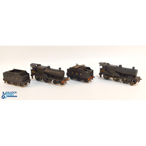 29 - 2x Kitbuilt LMS 1072 & 6544-4. Clockwork O Gauge Locomotives, two six-wheel tenders - both using Bas... 