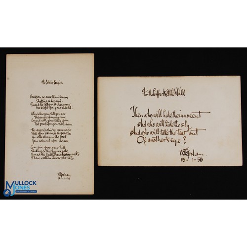 983 - William Sydney Graham (19 November 1918 - 9 January 1986 - Hand Written Poems (2) both handwritten o... 