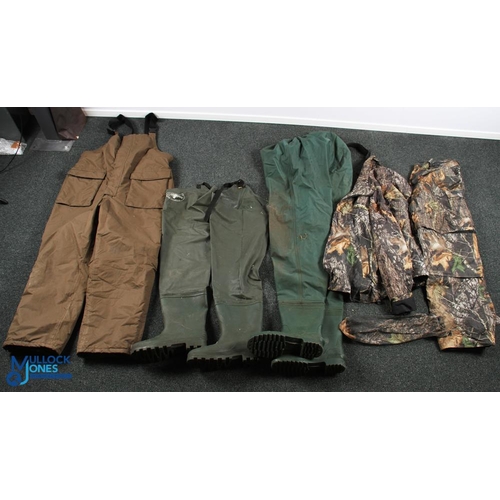 1111 - Fishing Waders and Clothing, to include a pair of thigh waders John Norris Penrith size 10, unbrande... 