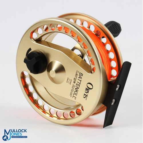 127 - Orvis USA Battenkill large arbor II gold finish trout fly reel 3 5/8