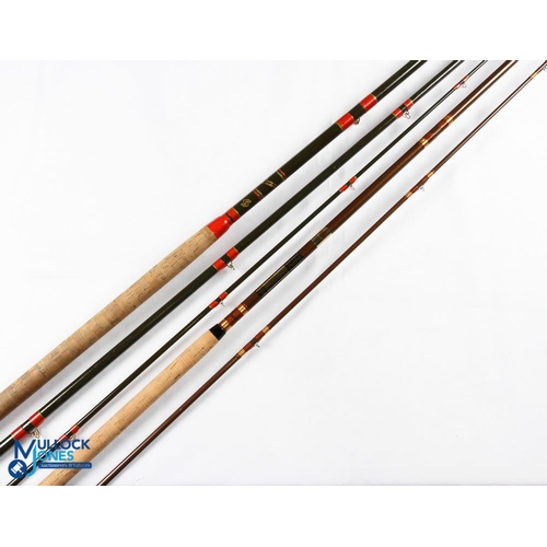 1444 - 2x Various Fishing Rods - features Edgar Sealey & Sons Redditch 14ft 3 piece Salmon fly rod with 33i... 