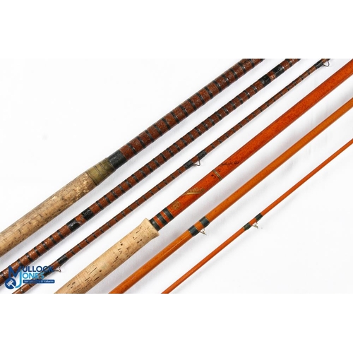 1445 - 2x Fishing Rods - features C Farlow & Co London The Farlight hollow glass salmon fly rod 14ft 3 piec... 