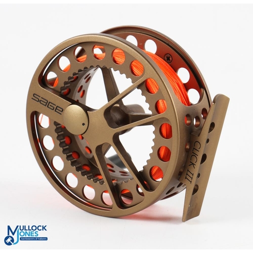 151 - Sage USA Click III superlight bronze colour alloy brook trout fly reel 3 1/4