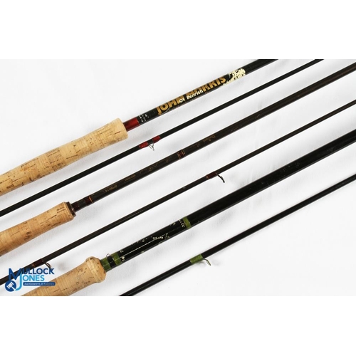 155 - John Norris Penrith Lakeland carbon fly rod 10' 2pc line 8/10#, uplocking alloy reel seat, lined but... 