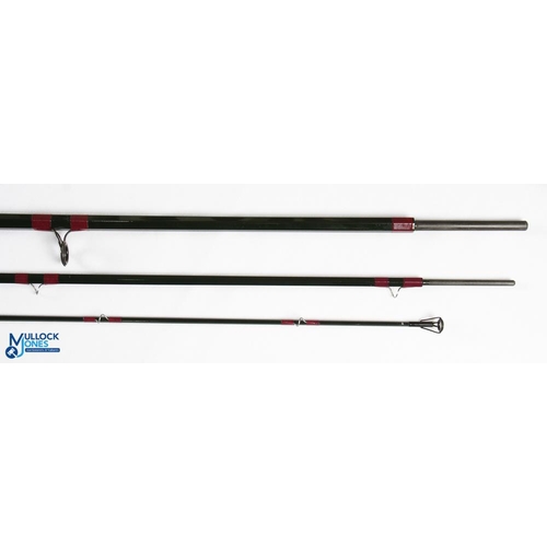 179 - Bruce & Walker hand built green hexagraph salmon spinning rod 13' 3pc line 7/10#, 24