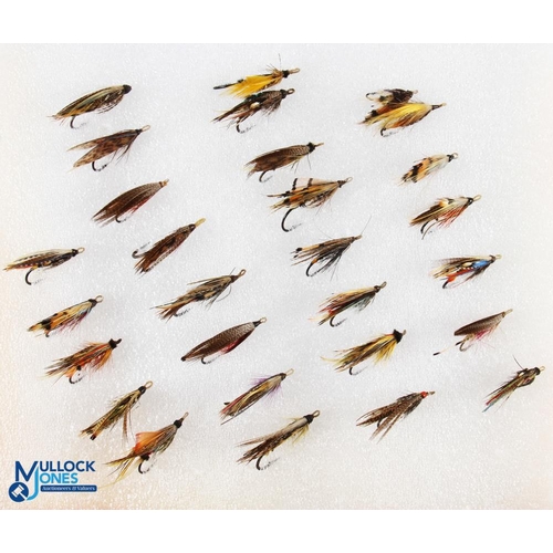 331 - Selection of Sea Trout/Salmon Gut Eye Flies, within a wooded box #29 well dressed flies