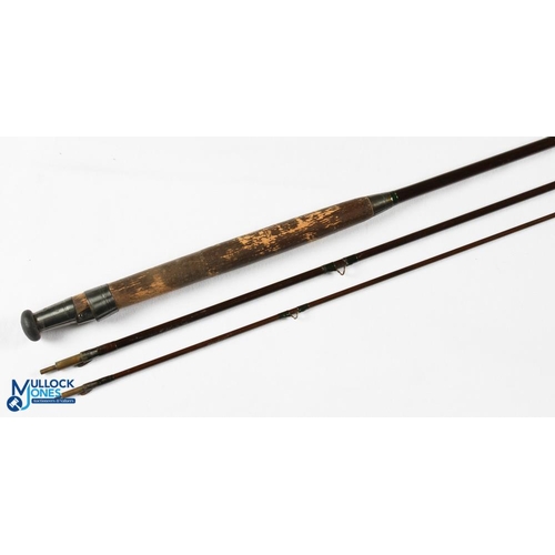 49 - Hardy Alnwick greenheart trout fly rod No 42264 1898, 9' 3pc (tip 2