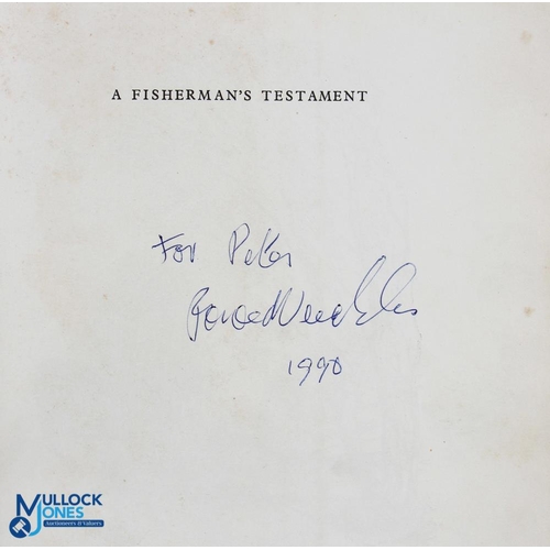 92 - Bernard Venables A Fisherman's Testament signed copy, with dedication 1990, ex school copy H/b & D/j... 