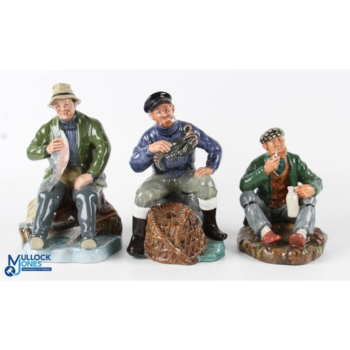 643a - 3x Royal Doulton, Staffordshire porcelain figures, The Lobster Man No. HN2317, a Good Catch No.HN225... 