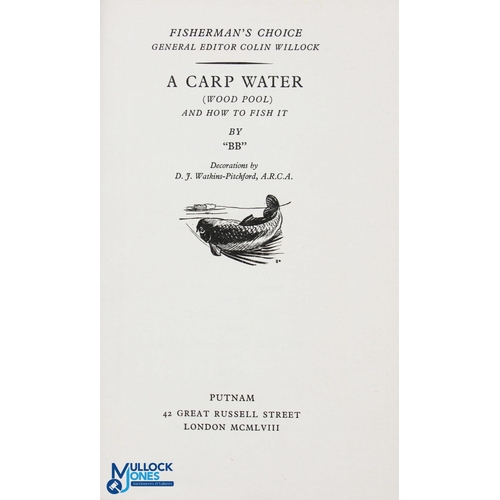 93 - 1958 BB A Carp Water (Wood Pool) 1st edition book with D/j