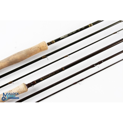 1096 - An Airflo Tec-Mt 10' 3 piece carbon fly rod, #7/8, lined butt and stripper rings, cork handle with f... 