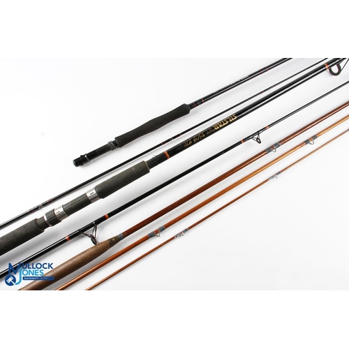 1100 - Silstar MX 3502-270, 9' 2 piece hollow glass spinning rod with lined guides, action 40-80grams, a Sh... 