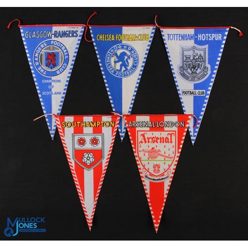 1607 - Selection of football club pennants to include Glasgow Rangers, Chelsea, Tottenham Hotspur, Southamp... 