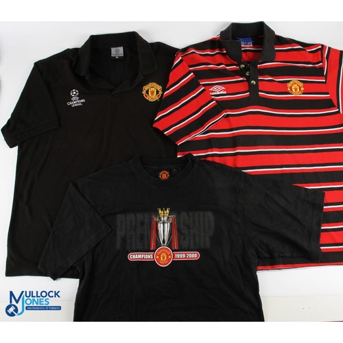 1510 - Manchester United Polo Shirts & T Shirt, to include Champions league a polo shirt in black size XL, ... 