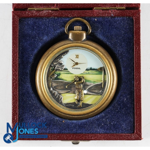 Fossil Golf ltd ed Pocket Watch LE 9470 a RT Rigby Taylor original golf watch in case looking unus