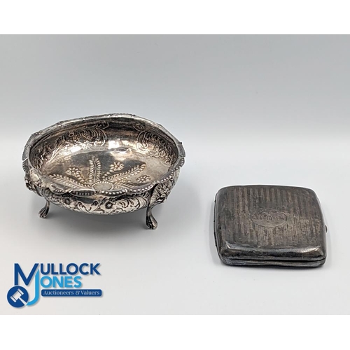 121 - Victorian Silver Small Henry Holland London 1876 Fluted Footed Bowl, with embossed floral pattern, p... 