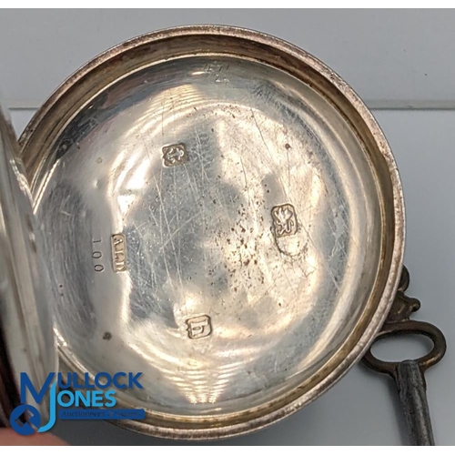 125 - Waltham Silver Pocket Watch, a chunky pocket watch Birmingham 1907 hallmarked case - with its key in... 