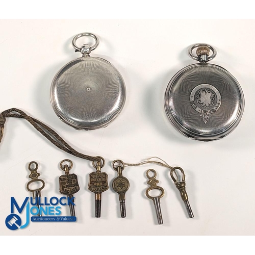 127 - 2x Pocket Watches - a Russell Ltd of Liverpool in a silver hallmarked 1924 case with a plated front ... 