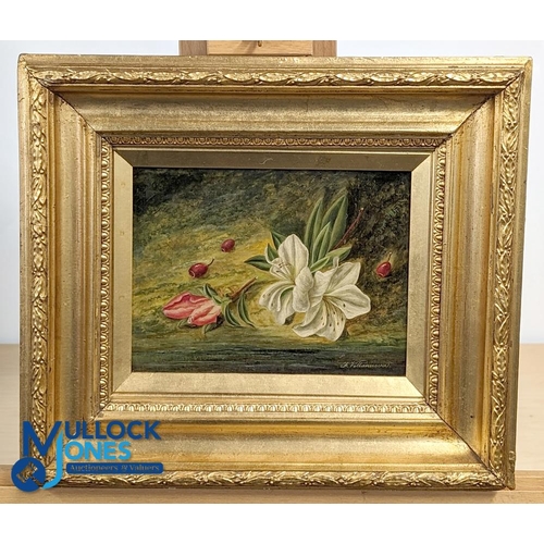 138 - 4 Period Paintings by F Vallianuva, Oil on Canvas and Board Floral Painting, all still life studies,... 