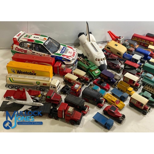 169 - Collection of Diecast Vehicles, a mixed lot of play worn cars by Lesny Matchbox, Majorette, Corgi, H... 